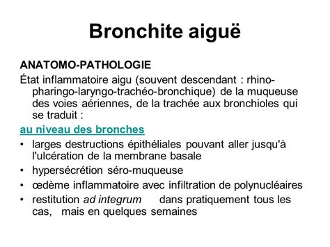 Dilatation Des Bronches Physiopathologie