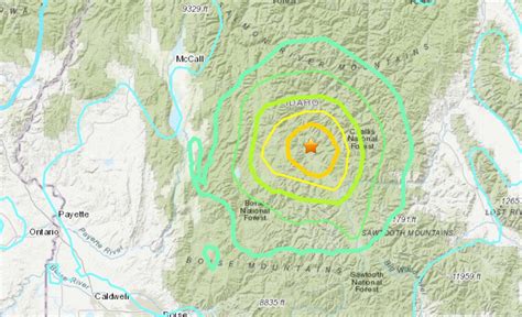 Map 6 5 Earthquake Felt Throughout Idaho And In 6 Other States East Bay Times