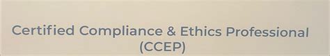 Solved Certified Compliance And Ethics Professionalccep