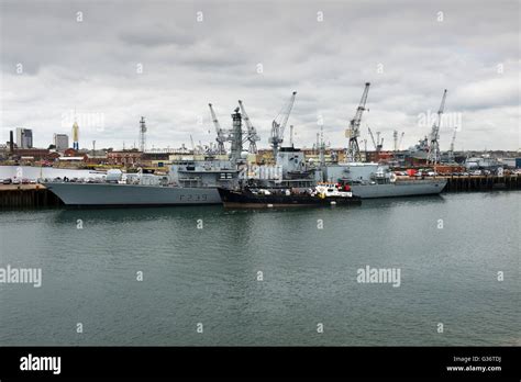 HMS Richmond Type 23 Frigate ship Portsmouth Naval Base harbour in ...