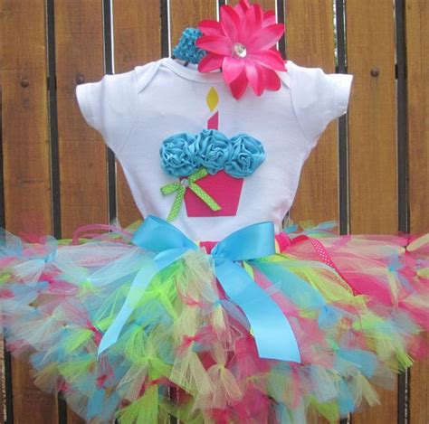 Sweet Tart Birthday Girl Set 3d Cupcake Onesie And Petti Tutu Skirt