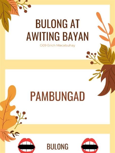 Awiting Bayan at Bulong (Filipino) | PDF