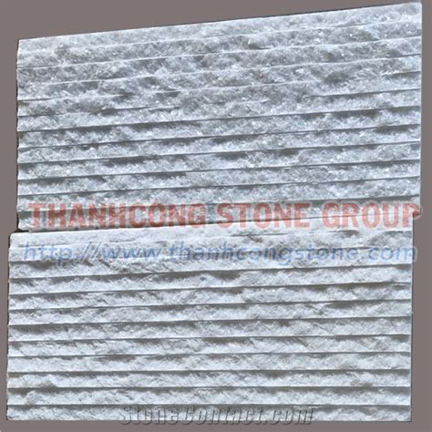 Crystal White Chiseled Marble Wall Cladding Tiles From Viet Nam