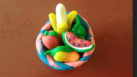 How To Make Fruit Basket Using Clay Diy Clay Fruits Diy Miniature Fruits Fruits With