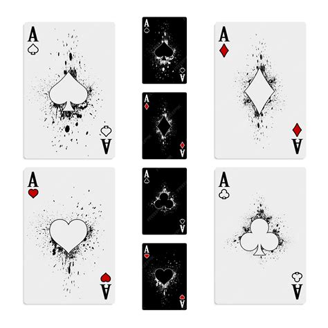 Premium Vector | Set four aces deck of cards