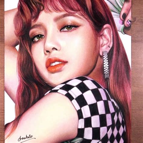 Colored Pencil Drawing Of Blackpink Lisa Yaoyao Ma Van As Yaoyaomva