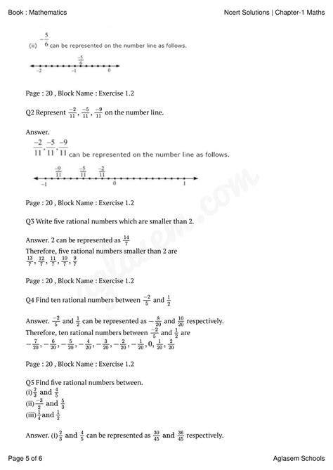 Ncert Solutions For Class 8 Maths Chapter 1 Rational Numbers Question Answer Pdf Aglasem