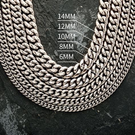 Silver Cuban Link Chain Thick Miami Cuban Link Chain 14K Etsy Canada