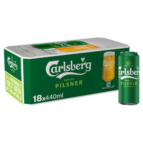 Carlsberg Danish Pilsner Lager Beer 18 X 440ml Can Iceland Foods