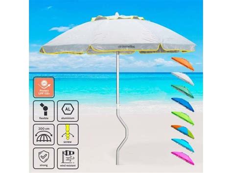 Parasol De Plage Aluminium Leger Visser Protection Uv Girafacile Cm