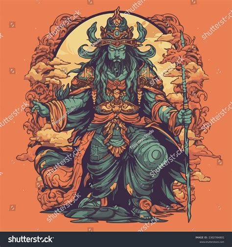 God Fujin Japanese Mythology Vector Stock Vector Royalty Free