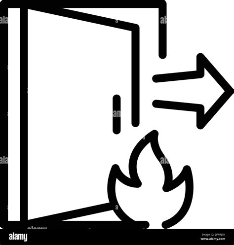 Fire Evacuation Icon Outline Fire Evacuation Vector Icon For Web