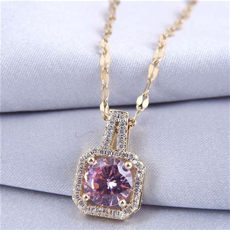 Elegant Four Claws Cubic Zirconia Embellished Square Pendant High