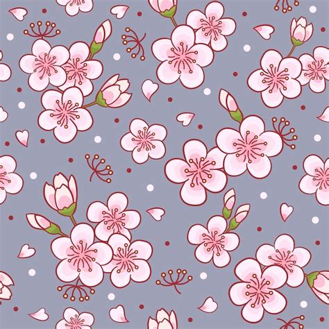 Premium Vector Cherry Blossom Seamless Pattern