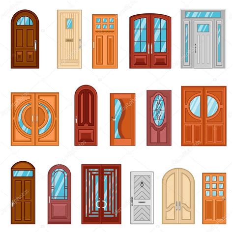 Set Of Detailed Colorful Front Doors Stock Vector Image By Macrovector