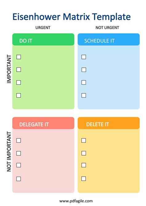 Eisenhower Matrix Template