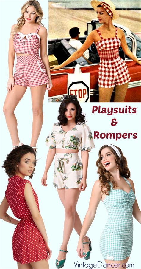 Vintage Rompers Playsuits Retro Pin Up Rockabilly Playsuits