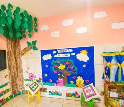 Cantinho da leitura para educação infantil 30 Ideias e molde para