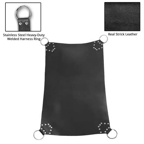 Black Heavy Duty Real Leather Love Sex Swing Sling Adult Play Hammock Room Fun Gay Restraint