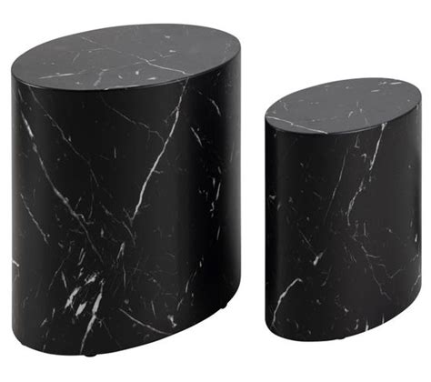 Aeryn Lot De Deux Tables Basses Effet Marbre Noir Et Cm