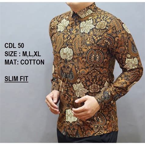 Jual Kemeja Batik Slim Fit Batik Pria Slimfit Cdl Shopee Indonesia