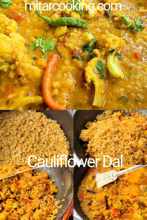 Cauliflower Dal Recipe Fulkopi Dal Dal Gobi Mitar Cooking