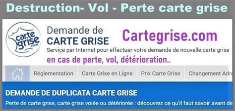 Vol dégradation ou perte de carte grise faites appel à Cartegrise