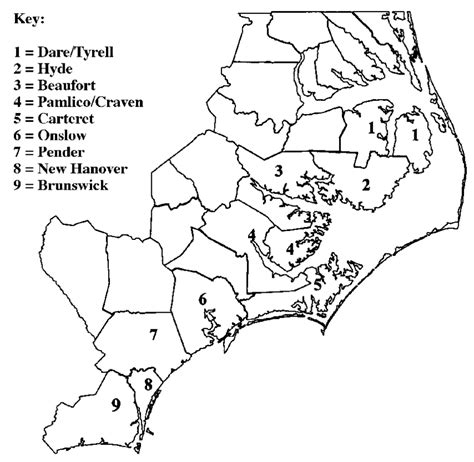 Coastal Counties in North Carolina | Download Scientific Diagram