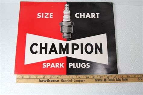 Sell 1956 Champion Spark Plugs Size Chart In Waterford Michigan United States For Us 2200