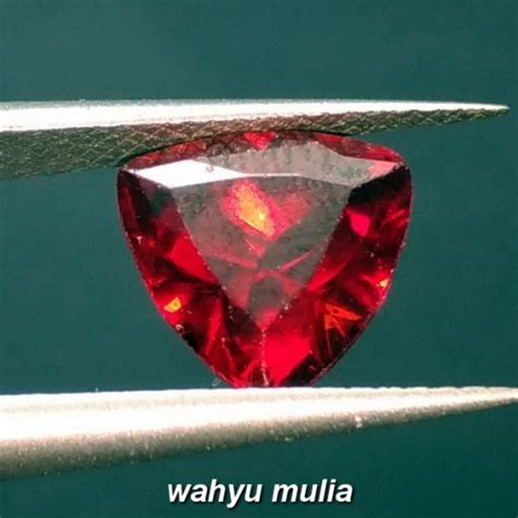 Batu Cincin Permata Merah Delima Ruby Asli Kode Wahyu Mulia