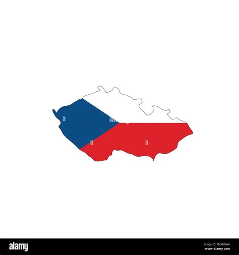 Czech Republic National Flag In A Shape Of Country Map Stock Vector