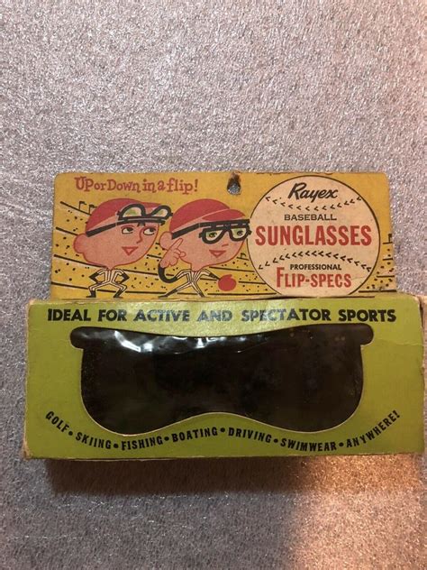 Rare Vintage Rayex Baseball Flip Specs Sunglasses W Box Pre Owned 2108749370