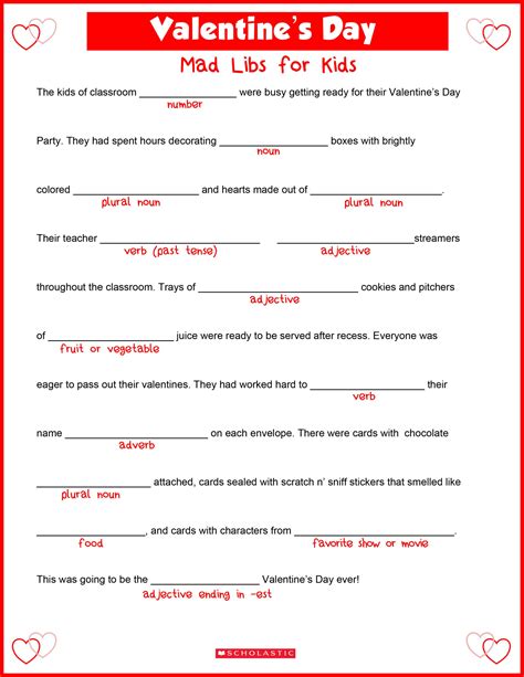 Printable Mad Libs 4th Grade Printable Mad Libs