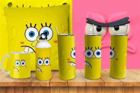 Tumbler Skinny Tazas Termos Cojines Bob Esponja Plantillas Para