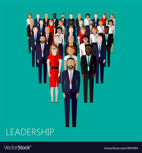 Flat Of Leader And Team Group Royalty Free Vector Image