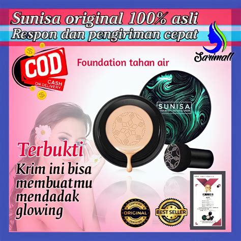 Jual Original Bedak Fondation Wajah Glowing Tahan Lama Anti Air Sunisa