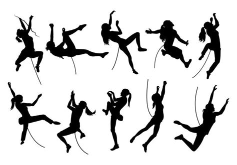 Silhouette Image Of Wall Climbing 126651 Vector Art at Vecteezy