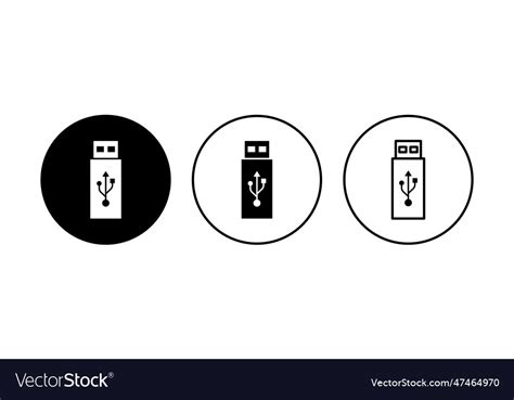 Usb Icon Set Flash Disk Icon Royalty Free Vector Image