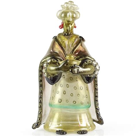 Seguso Murano Iridescent Black Gold Italian Art Glass Wiseman Nativity Figure For Sale At 1stdibs