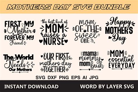 Mothers Day Svg Bundle Vol6 Bundle · Creative Fabrica