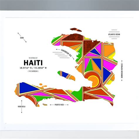 Haiti Map Etsy