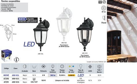 46342 ARB 103L TRUPER Arbotante De LED 8 W Tipo Farol Suspendido