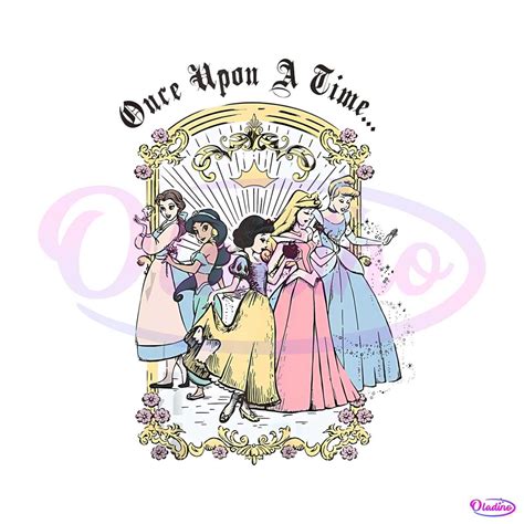 Disney Princesses Once Upon A Time Vintage Cartoon PNG - Oladino