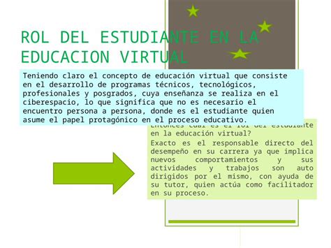 PPTX ROL DEL ESTUDIANTE EN LA EDUCACION VIRTUAL Entonces Cual Es El