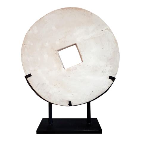 indonesian stone coin white chairish