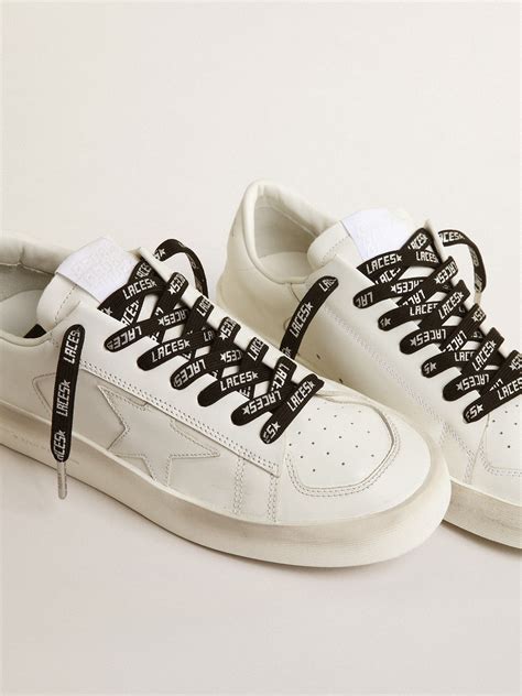 Black Laces With Silver Lettering Golden Goose