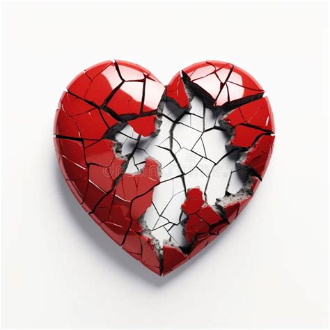 A Broken Big Heart On A White Background The Concept Of Unrequited Love Heart Broken To Pieces