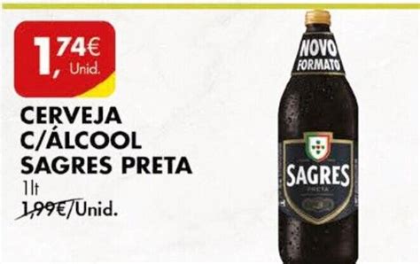 Promoção CERVEJA C ÁLCOOL SAGRES PRETA 1lt em Pingo Doce