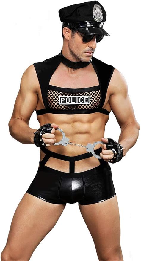 XinYiQu Men S Policeman Role Play Sexy Lingerie Set Police Officer