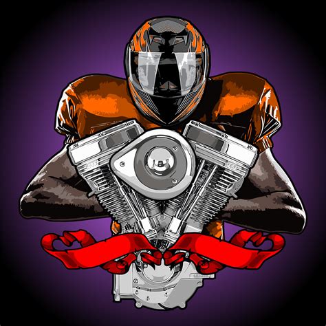 american football player with v twin engine 11230102 Vector Art at Vecteezy